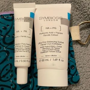 Skincare set of facial exfoliator and eye cream